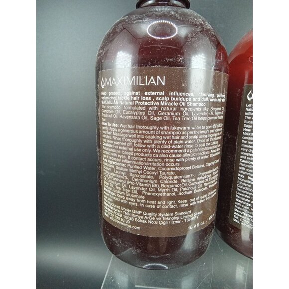 Maximilian Natural Protective Miracle Oils Shampoo & Conditioner Set 500ml Each - Picture 4 of 5